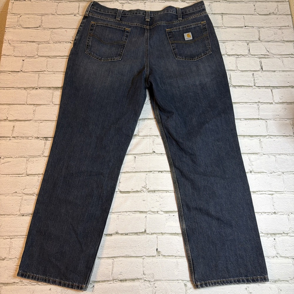 Carhartt 101483 Relaxed Fit Straight Leg Jeans Men's 40x32 Dark Wash Denim Clean